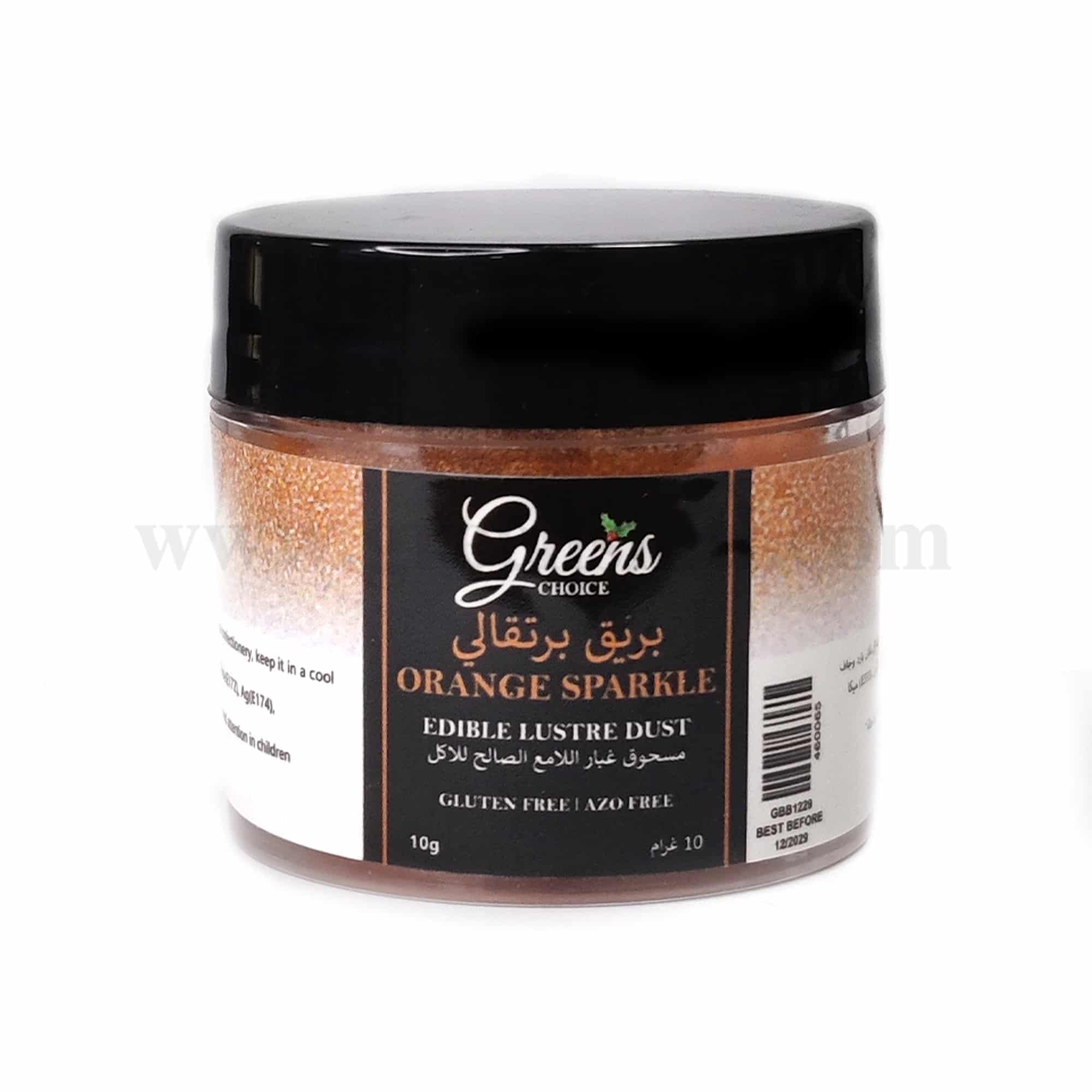 GREENS CHOICE Edible Lustre Dust Orange Sparkle 10 g