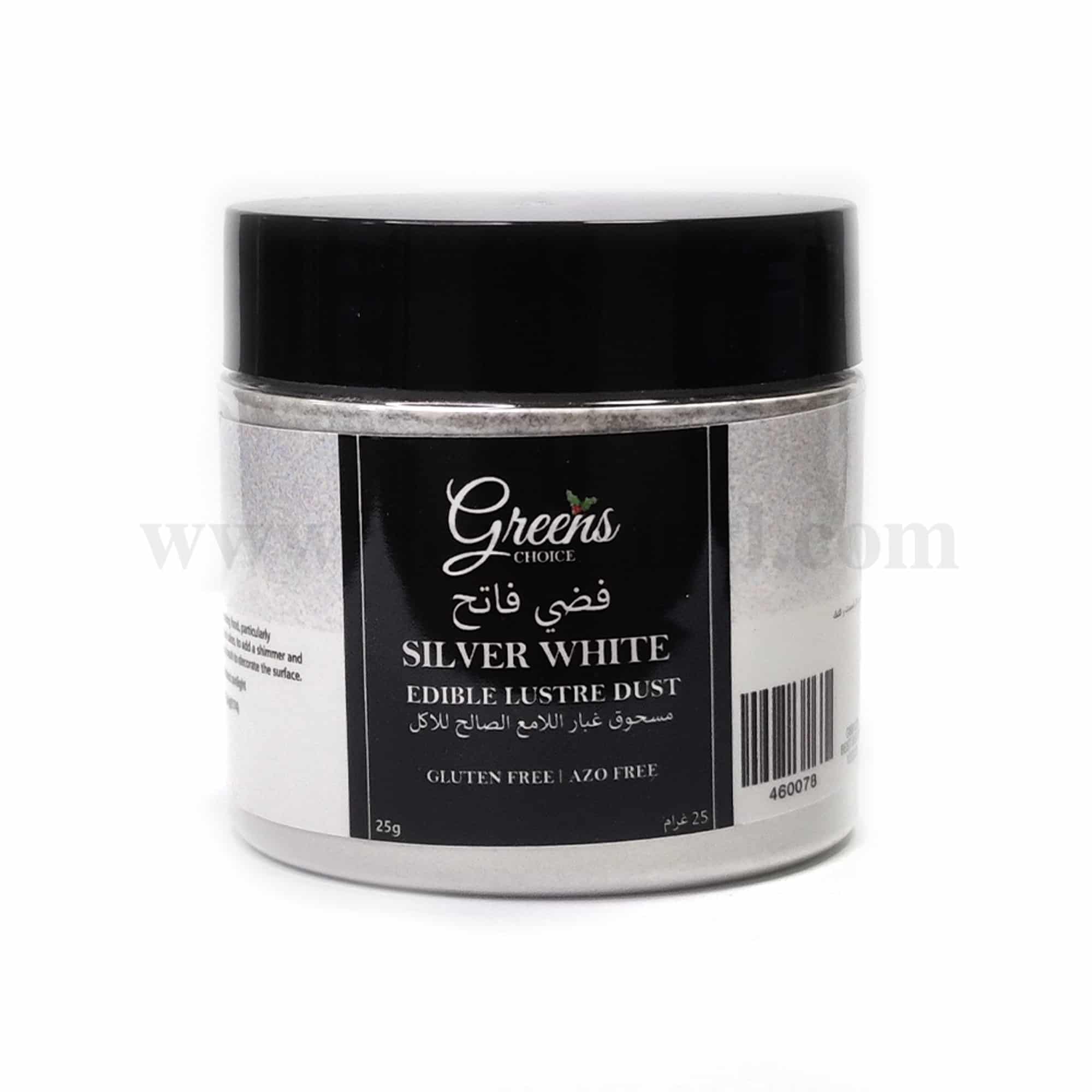 GREENS CHOICE Edible Lustre Dust Silver White 25 g