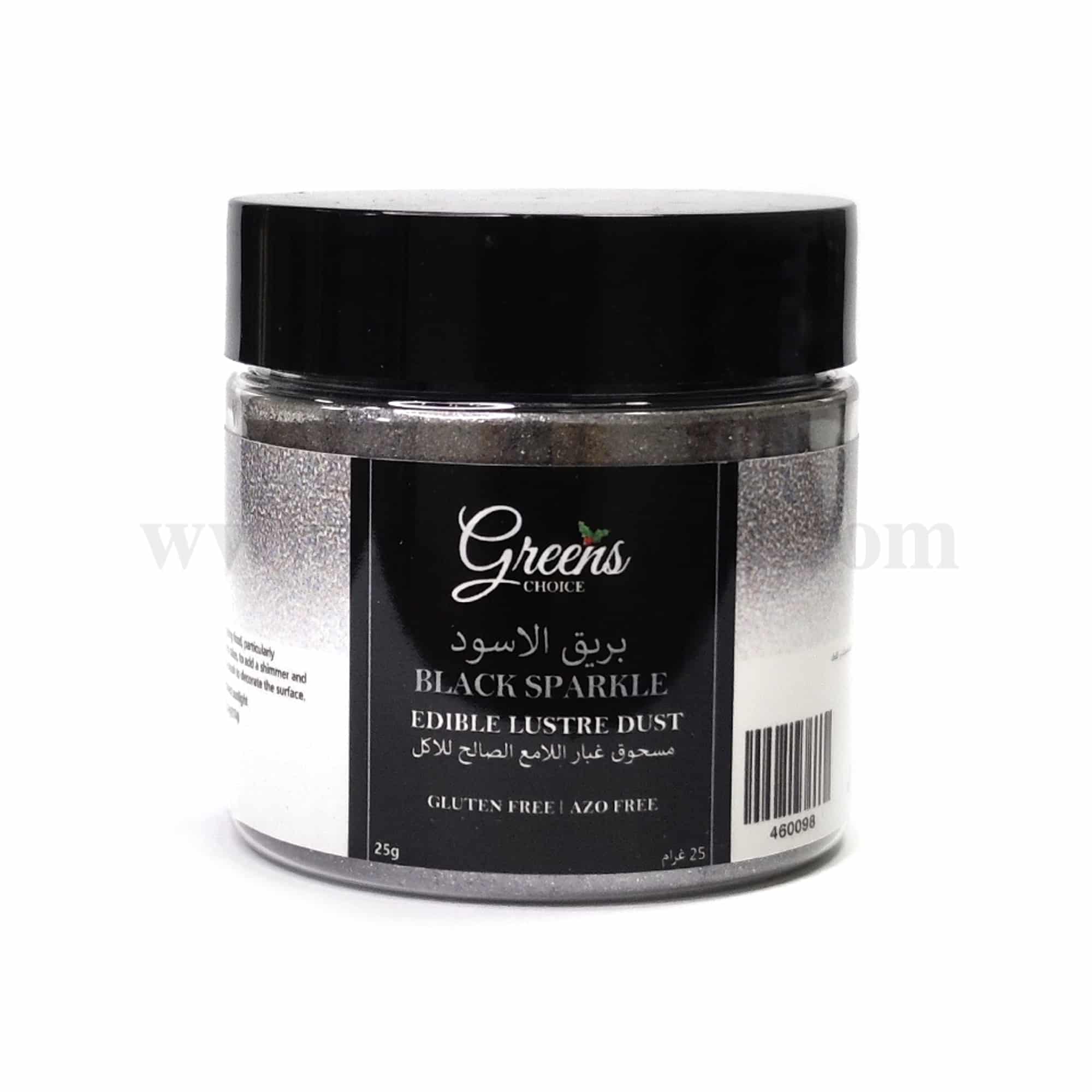 GREENS CHOICE Edible Lustre Dust Black Sparkle 25 g