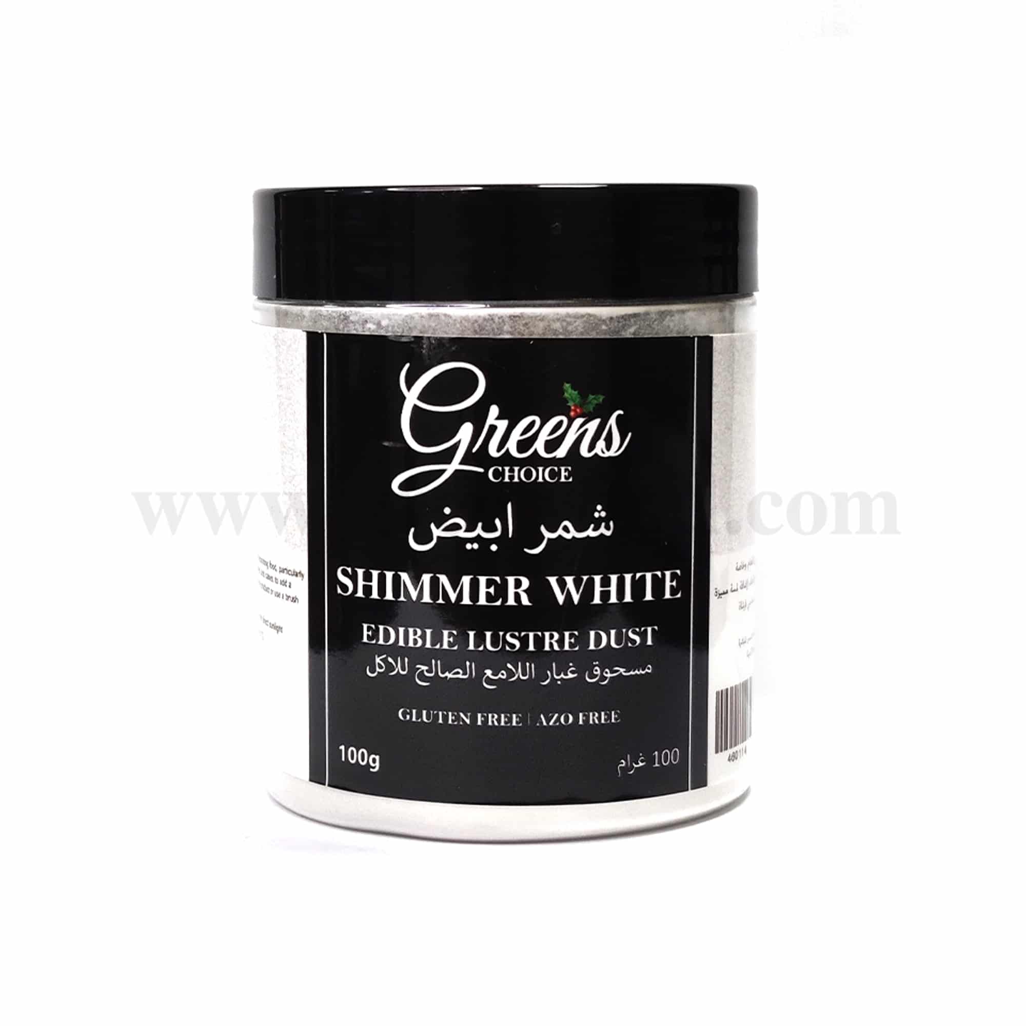 GREENS CHOICE Edible Lustre Dust Shimmer White 100 g
