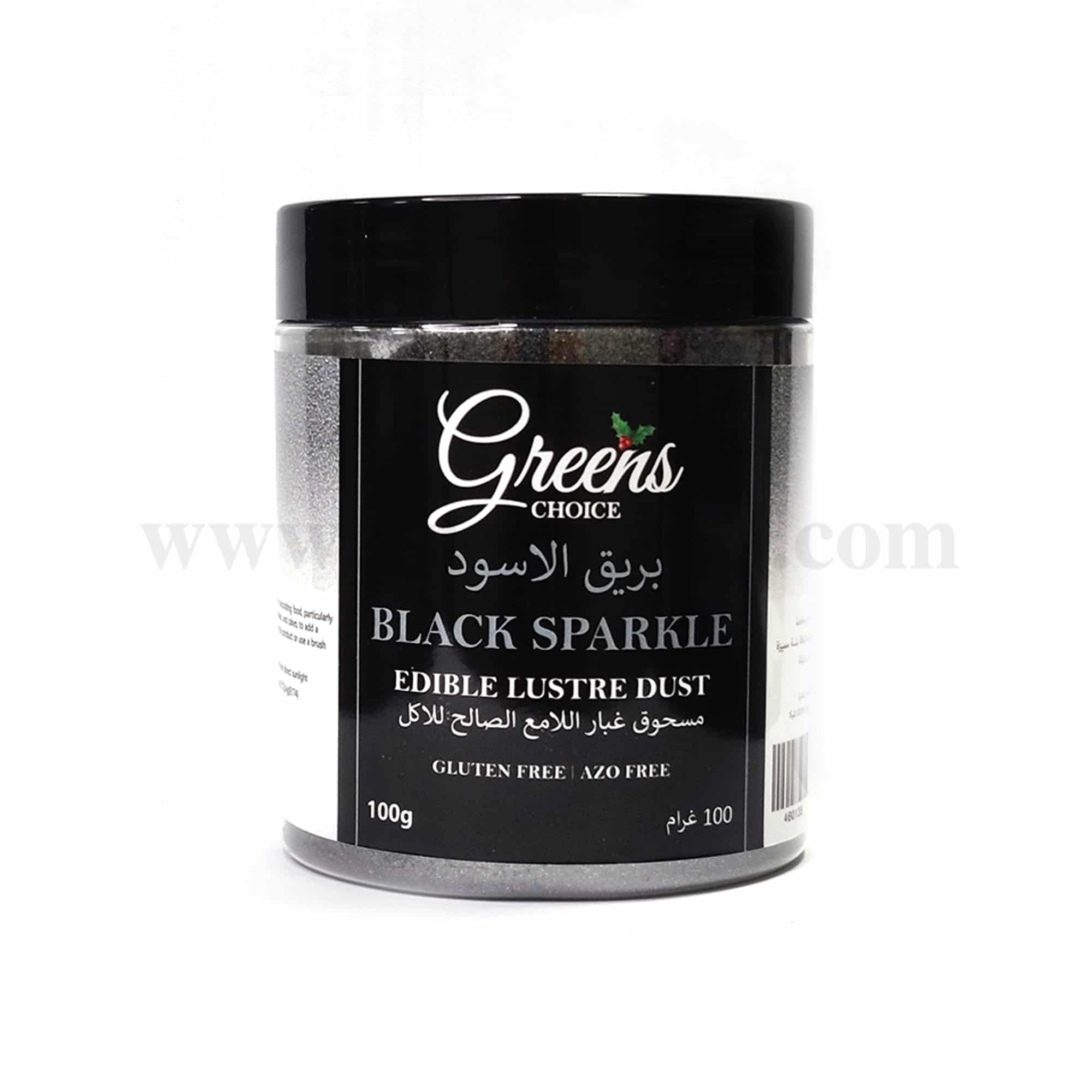 GREENS CHOICE Edible Lustre Dust Black Sparkle 100 g