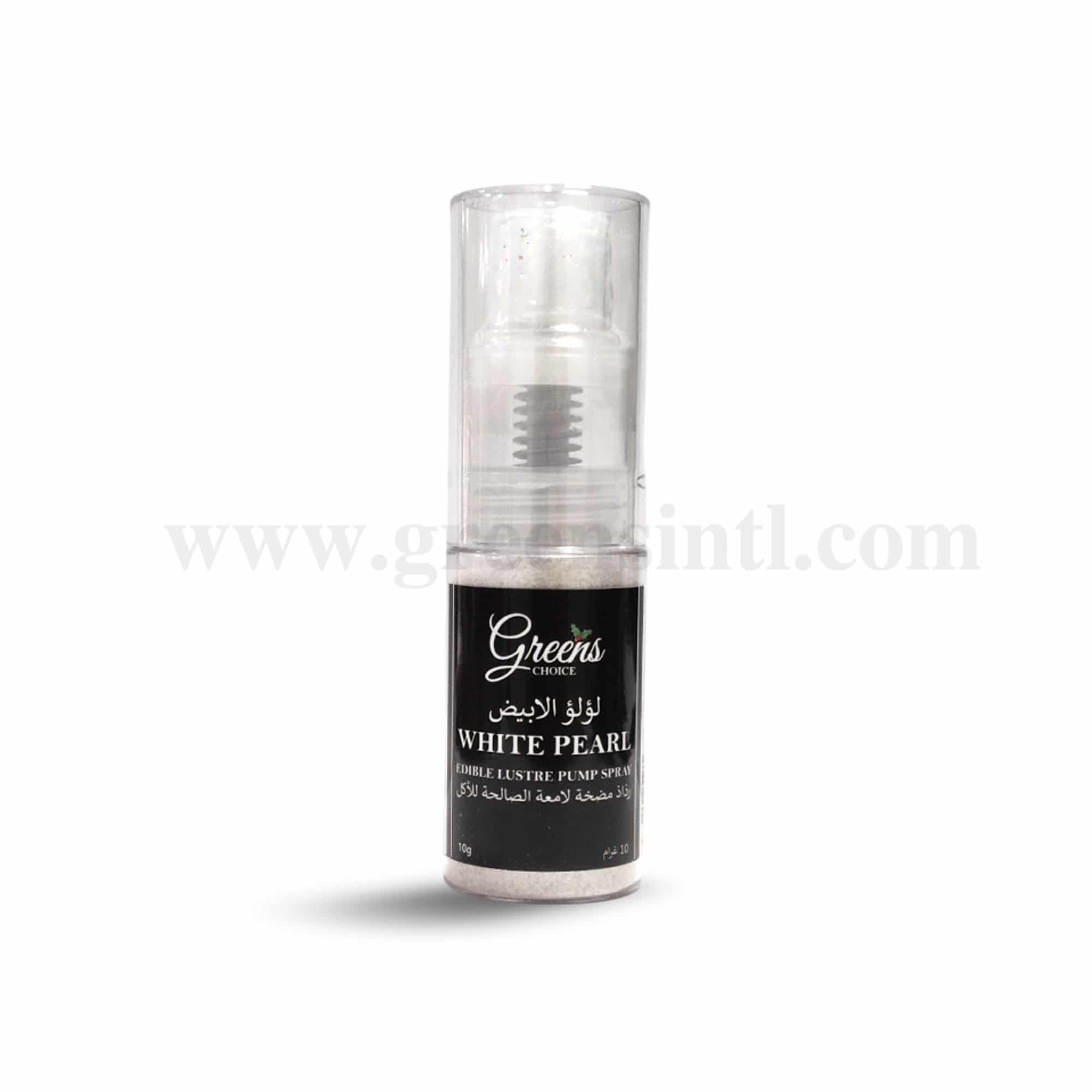GREENS CHOICE Edible Lustre Dust Pump Spray White Pearl 10 g