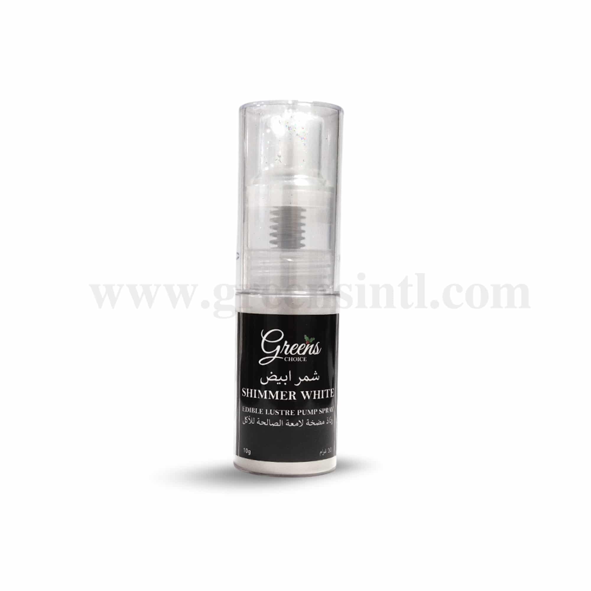 GREENS CHOICE Edible Lustre Dust Pump Spray Shimmer White 10 g