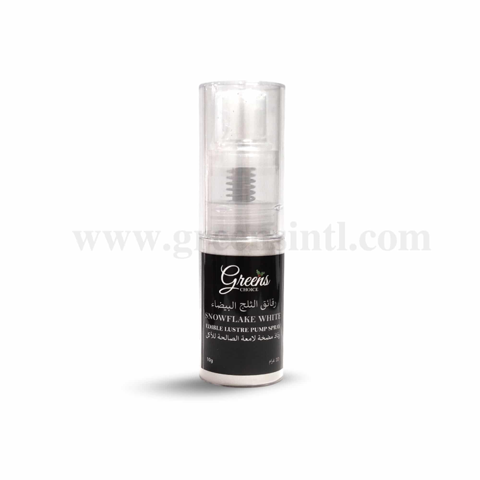 GREENS CHOICE Edible Lustre Dust Pump Spray Snowflake White 10 g