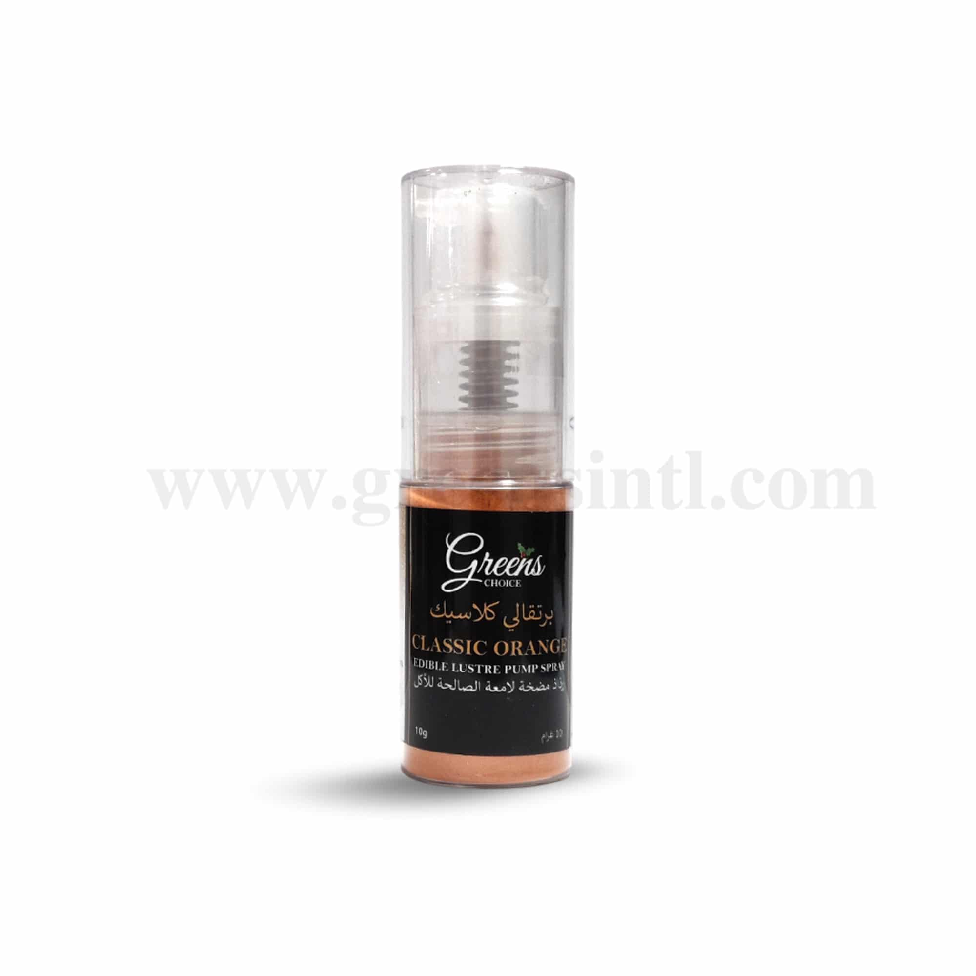GREENS CHOICE Edible Lustre Dust Pump Spray Classic Orange 10 g