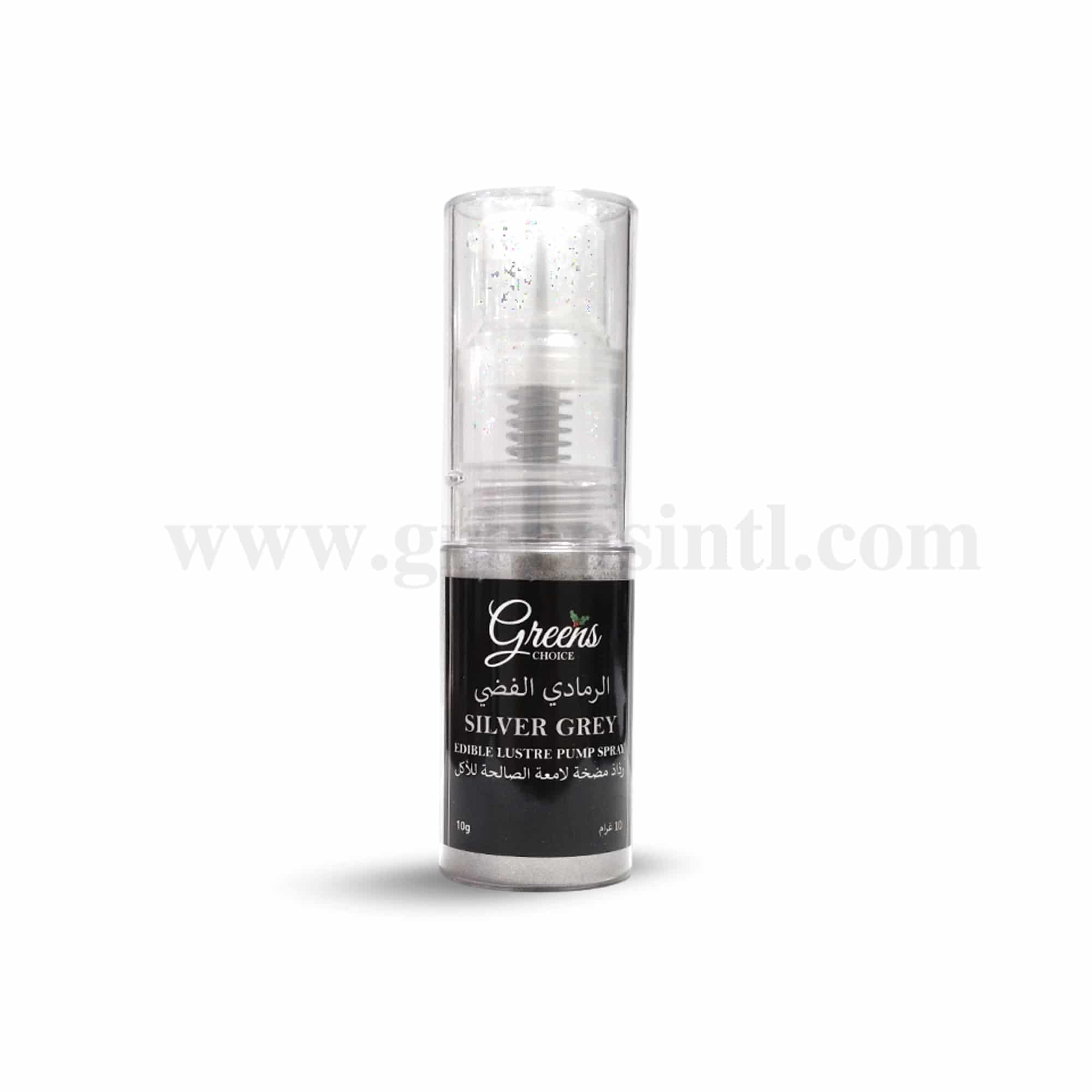 GREENS CHOICE Edible Lustre Dust Pump Spray Silver Grey 10 g