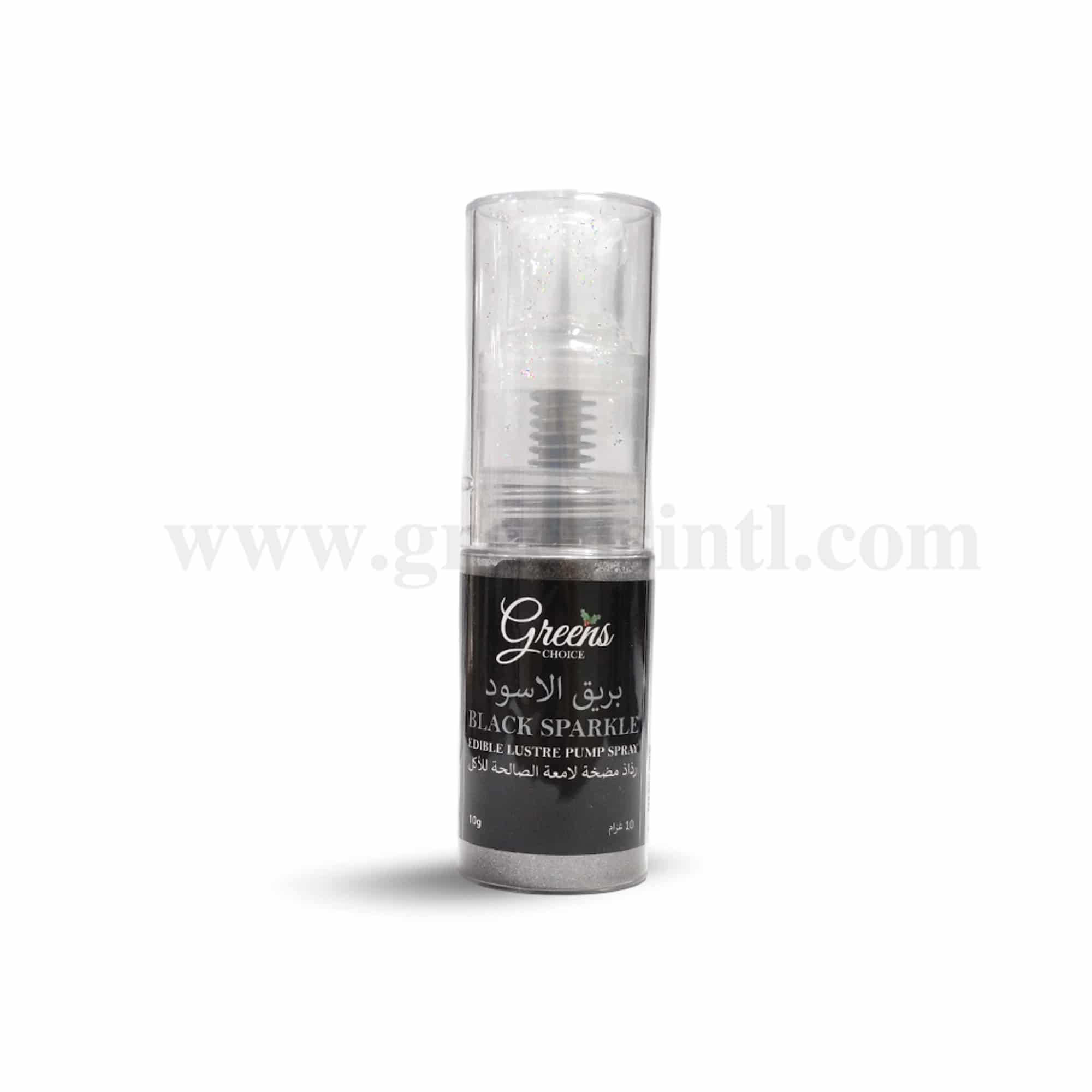 GREENS CHOICE Edible Lustre Dust Pump Spray Black Sparkle 10 g