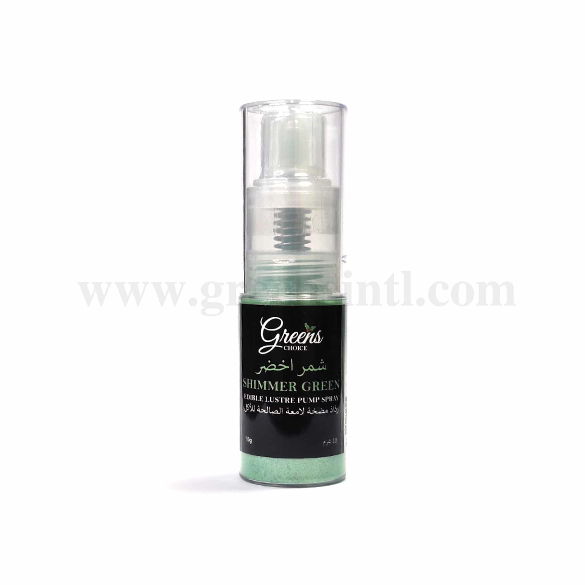 GREENS CHOICE Edible Lustre Dust Pump Spray Shimmer Green 10 g