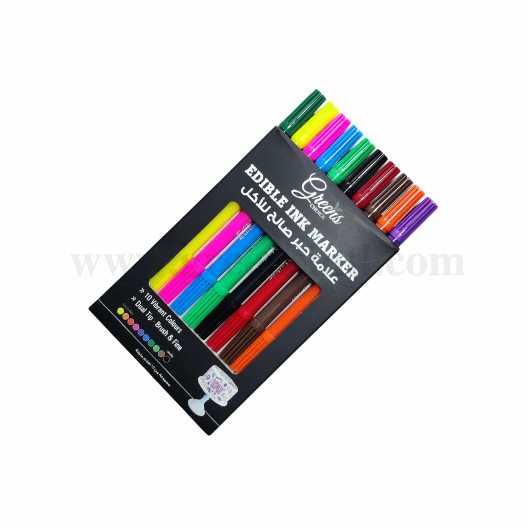 GREENS CHOICE Edible Ink Marker Pen Set of 10