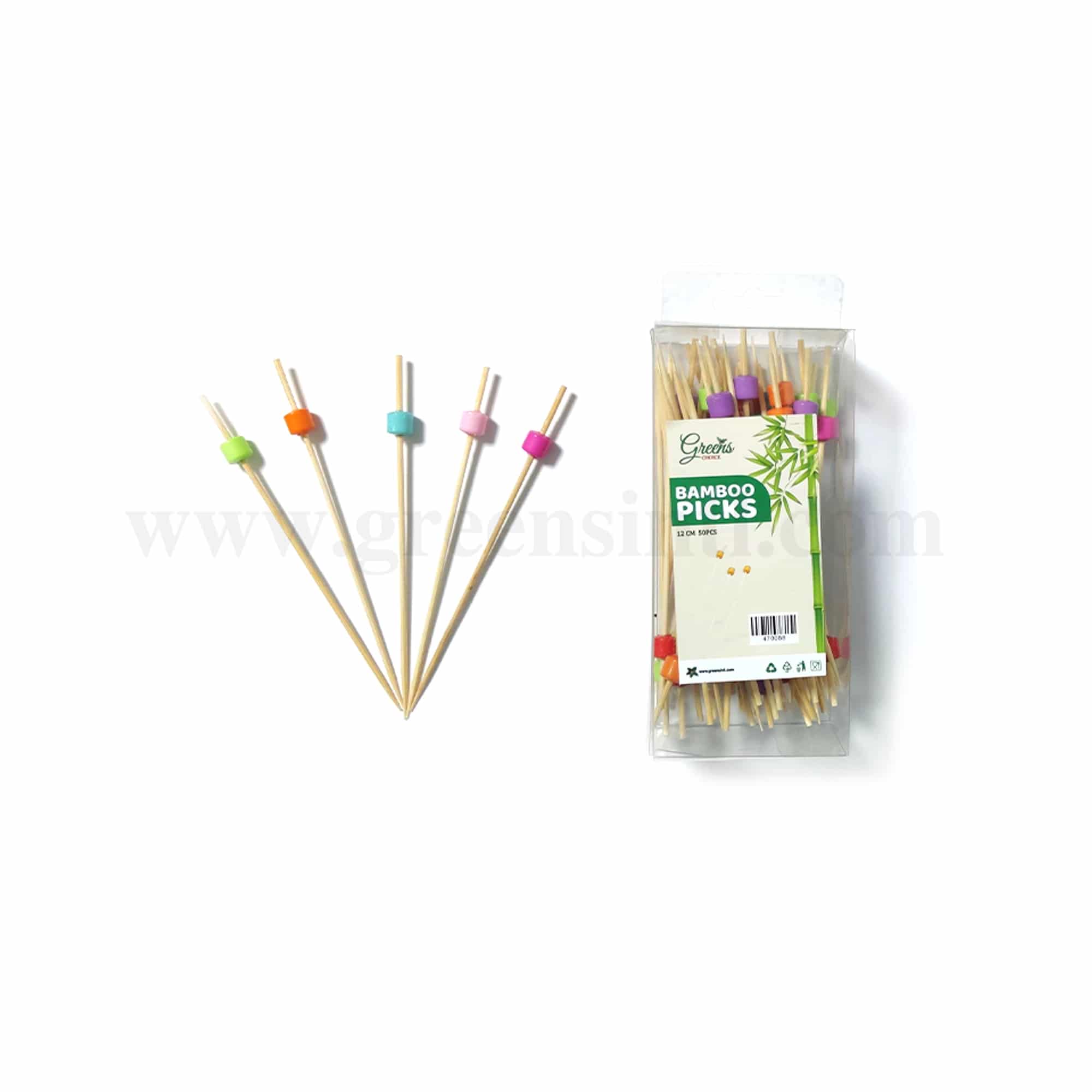 GREENS CHOICE Bamboo Fruit Picks Snacks 120 mm-50 Pcs