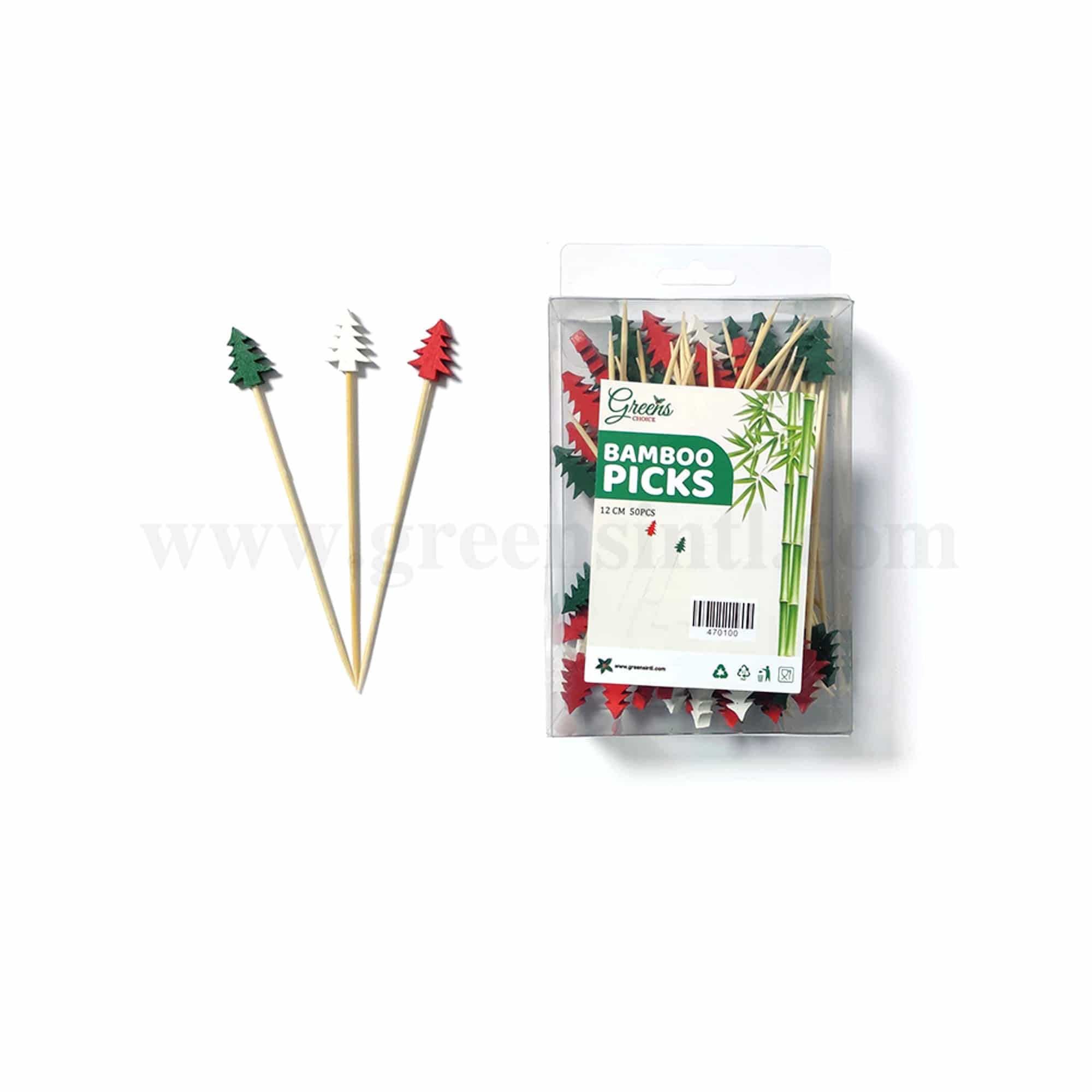 GREENS CHOICE Bamboo Fruit Picks Christmas Tree 120 mm-50 Pcs