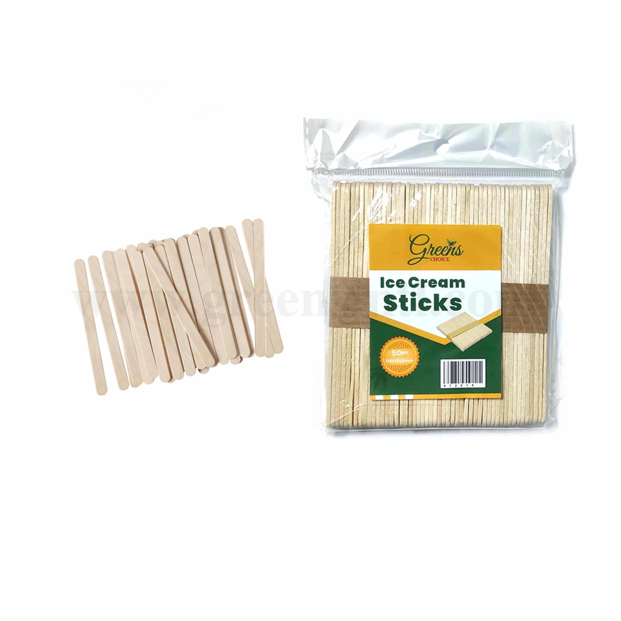 GREENS CHOICE Ice Cream Sticks 114 x 10 x 2 mm-50 Pcs