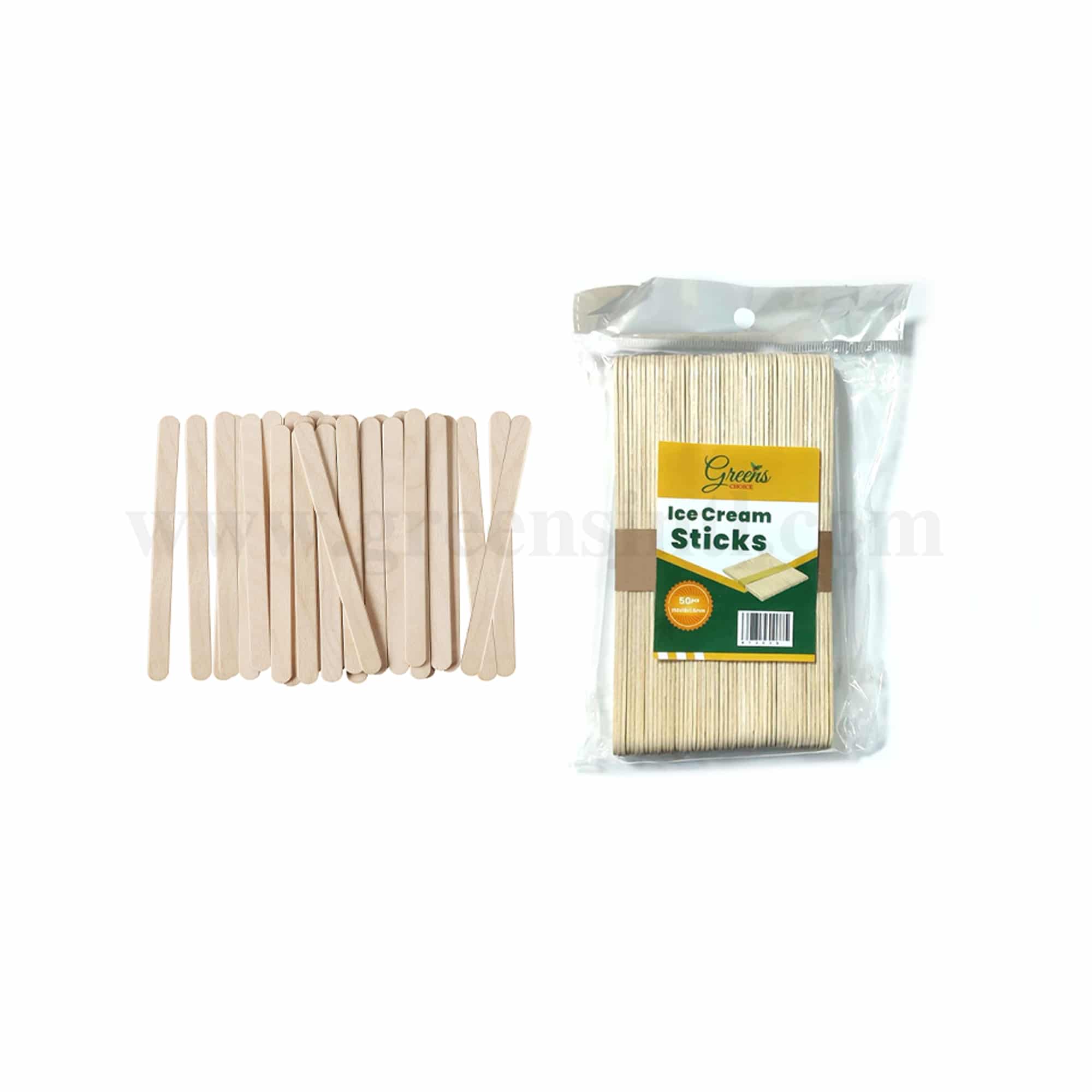 GREENS CHOICE Ice Cream Sticks 150 x 18 x 1.6 mm-50 Pcs