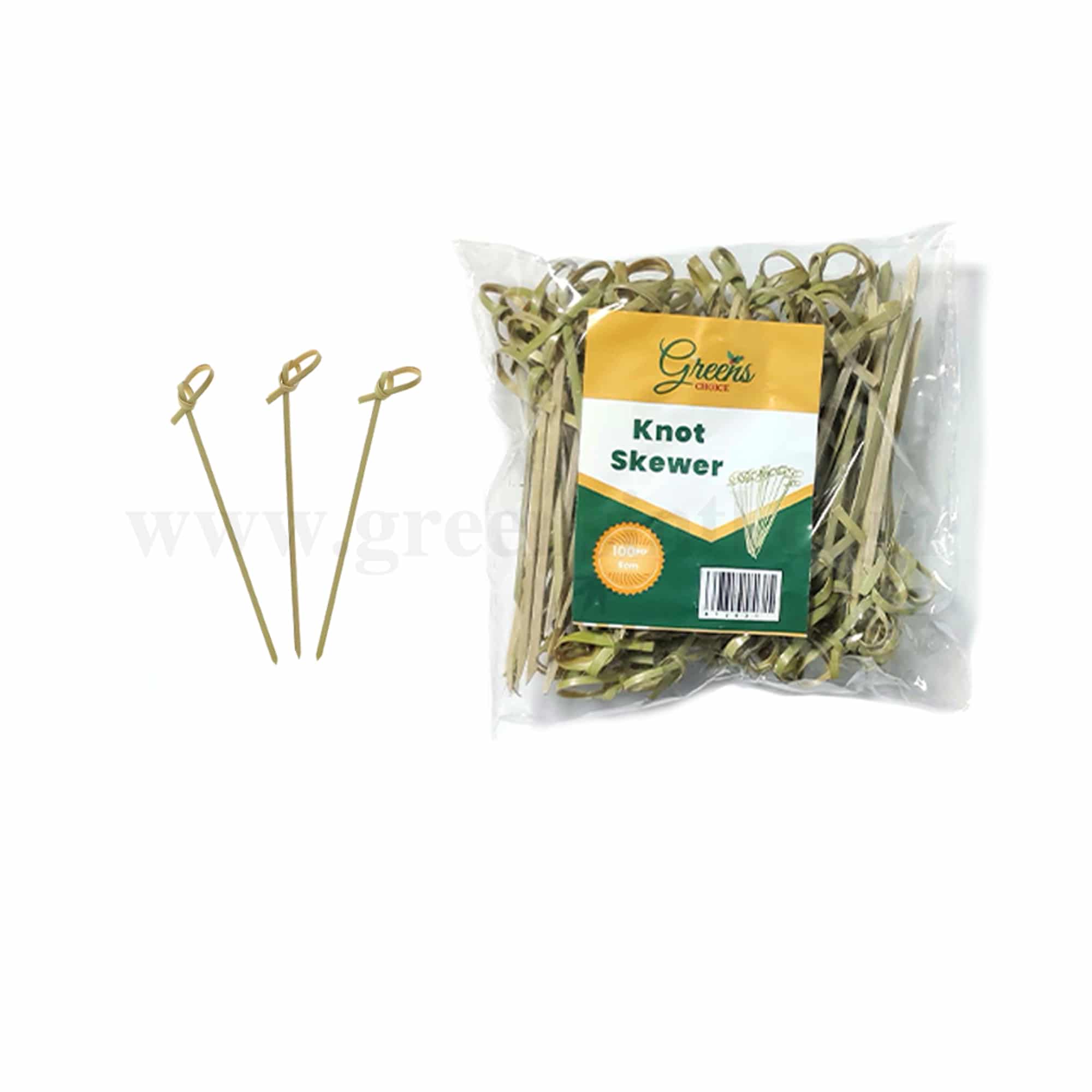 GREENS CHOICE Bamboo Knot Skewer 90 mm-100 Pcs