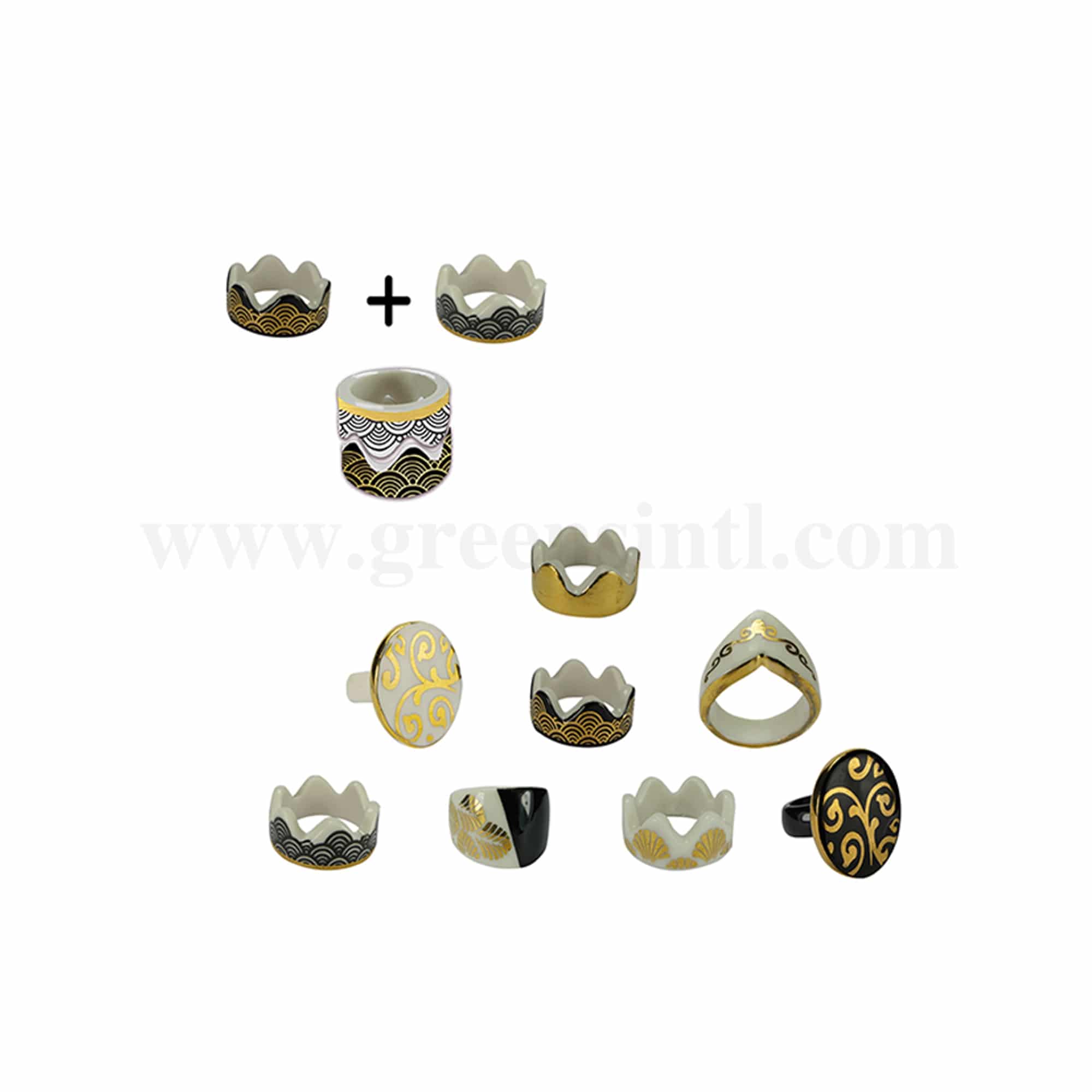 GREENS CHOICE  Feves- Royal Rings with Gold Detail 8 Models