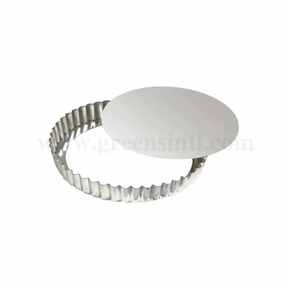 GOBEL Tin Medium Deep Round Fluted tart mould Removable bottom D240/225 x h35 mm