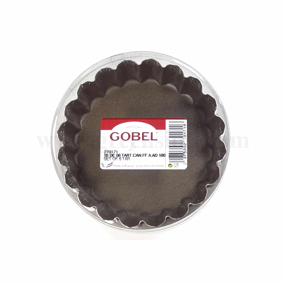 GOBEL Non-stick Round fluted tartlets D100 mm Set of 6