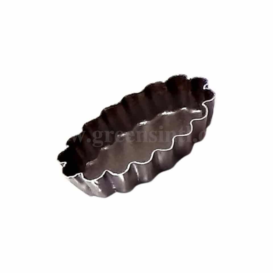 GOBEL Non-stick Petits fours fluted oval 50 x 30 x h10mm