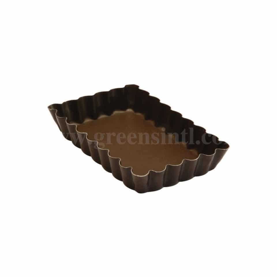 GOBEL Non-stick Rectangular Fluted Tartlet Mould 121x75 mm ext dim / 112x66 mm int dim - h 20mm