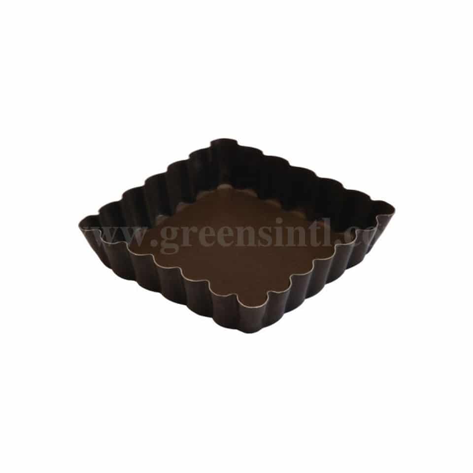 GOBEL Non-stick Fluted square tartlet 100x100 mm ext dim / 90x90 mm int dim - h 20 mm