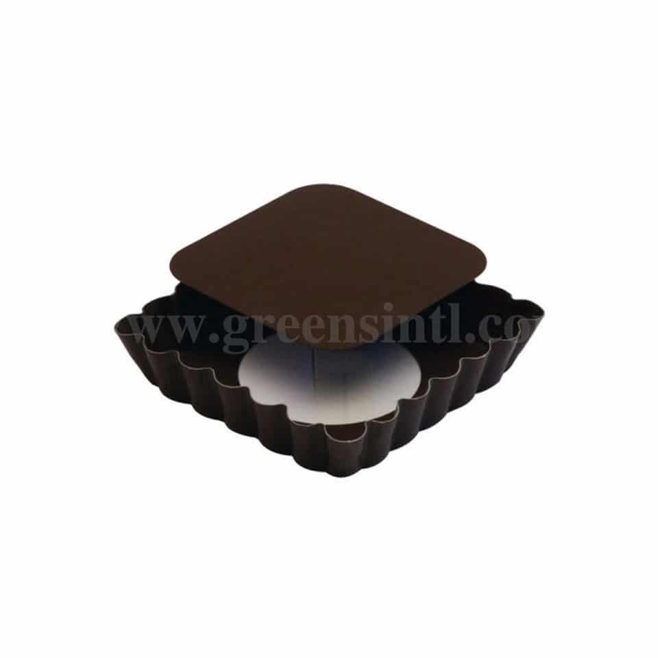 GOBEL Square Fluted Tartlet Mould Loose Bottom 100x90 h 20 mm