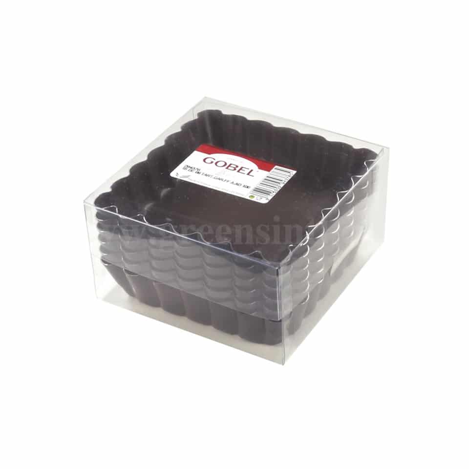 GOBEL Square Fluted Tartlet Mould Set of 6-100 x 100 x 50 mm.