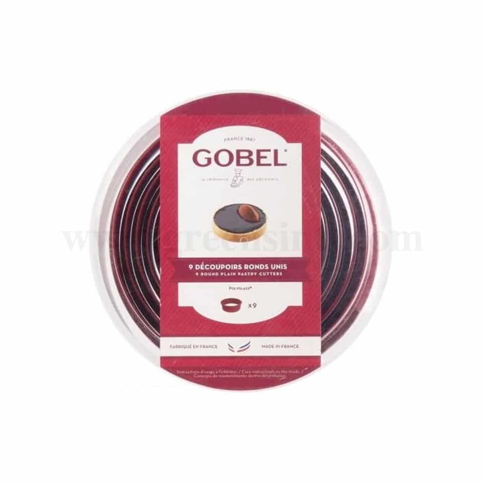 GOBEL Plain Round Pastry Cutters Set of 9