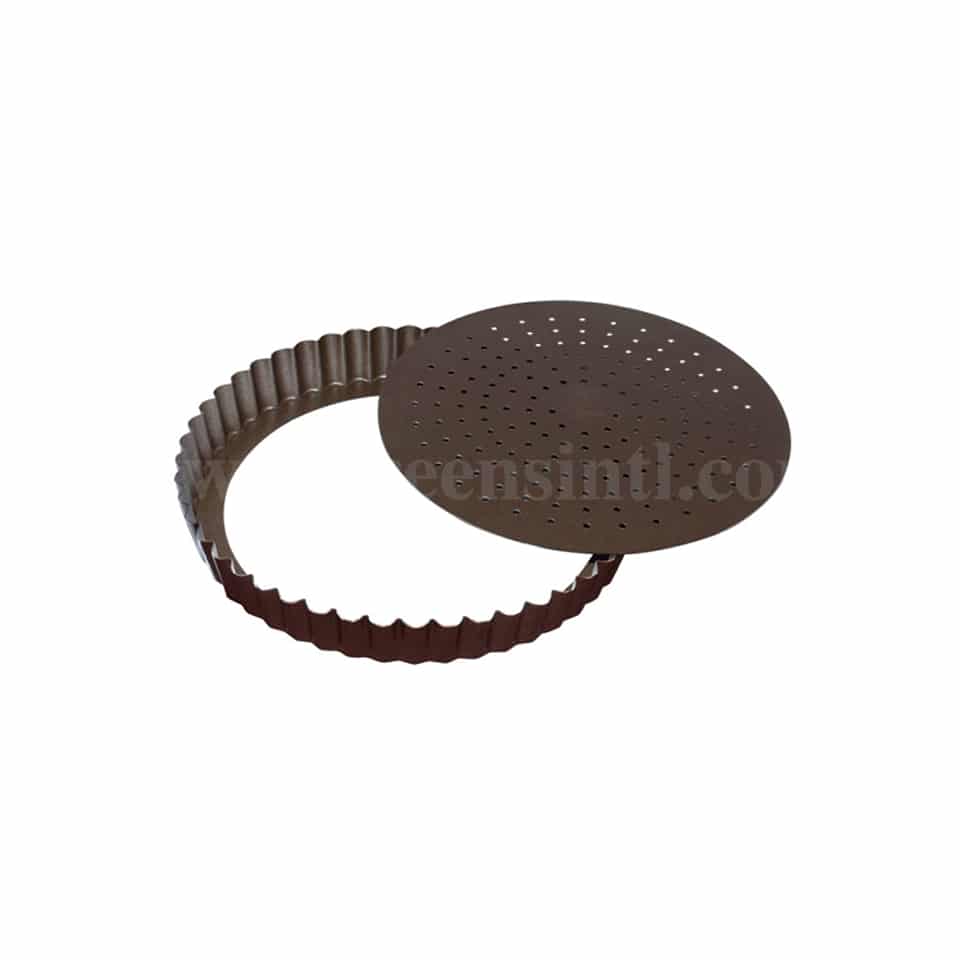 GOBEL Non-stick Perforated Round fluted pie dish Removable bottom D240 x h28 mm