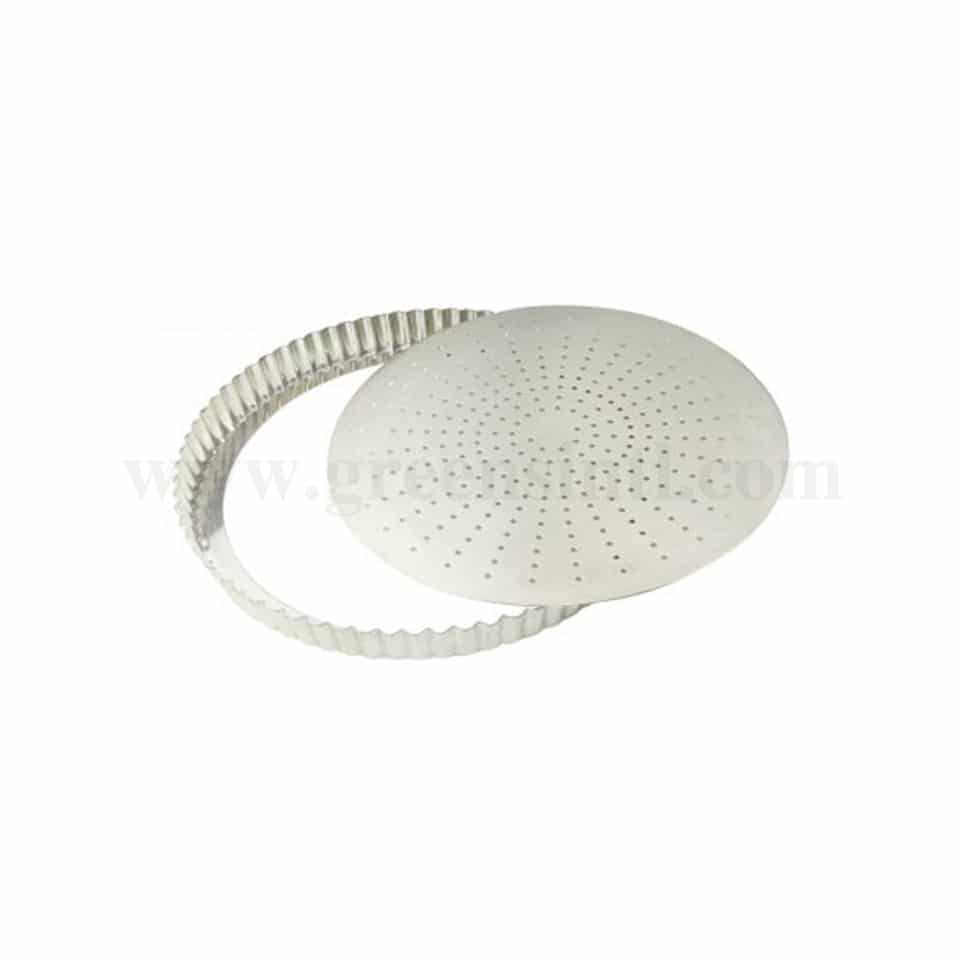 GOBEL Tin Perforated fluted pie dish Removable Bottom D240 x h28 mm