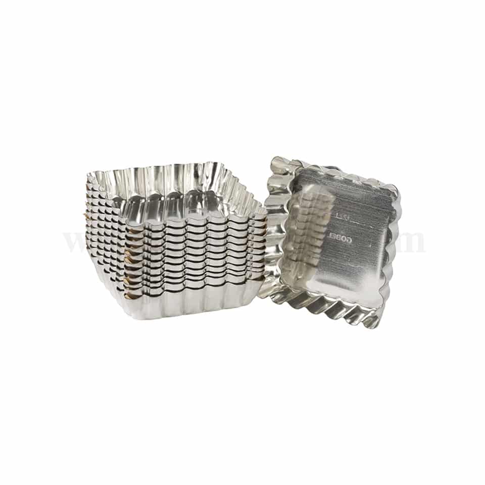 GOBEL Fluted Square Tartlet 100x100 mm ext dim / 90x90 mm int dim - h 20 mm
