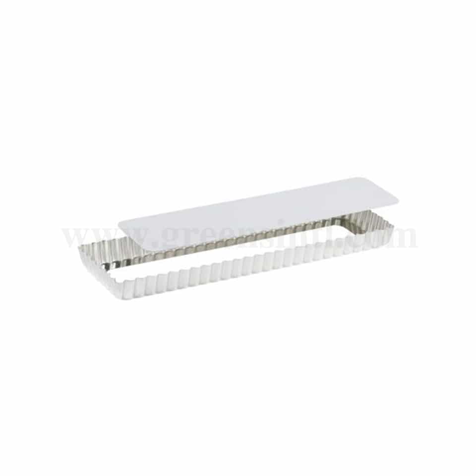 GOBEL Fluted Rectangular tart Removable Bottom 350x110 mm ext dim / 340x100mm int dim - h25mm