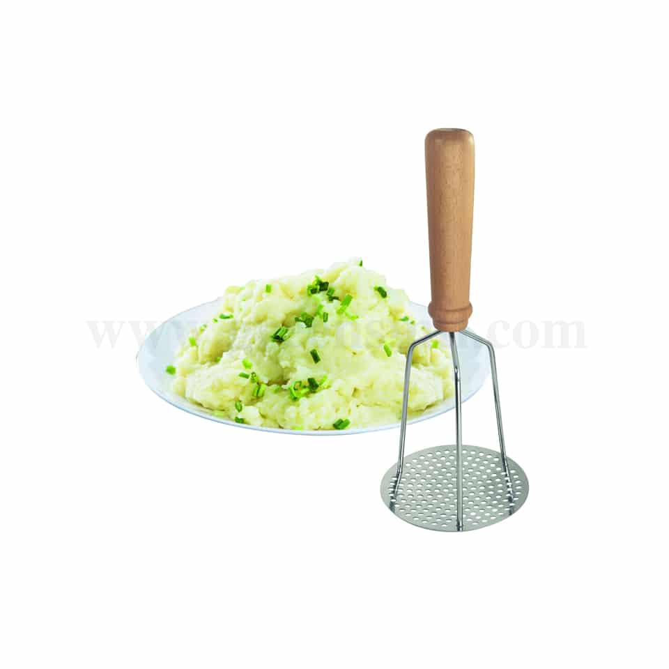 LOUIS TELLIER Stainless Steel Mash Sieve Pestle - Wooden handle