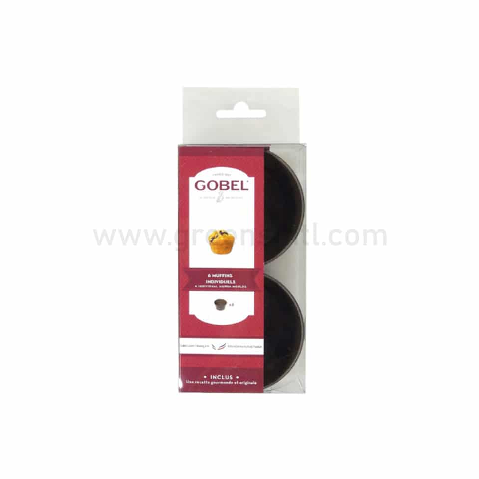 GOBEL Set of 6 Muffin Non Stick Moulds 75x40mm