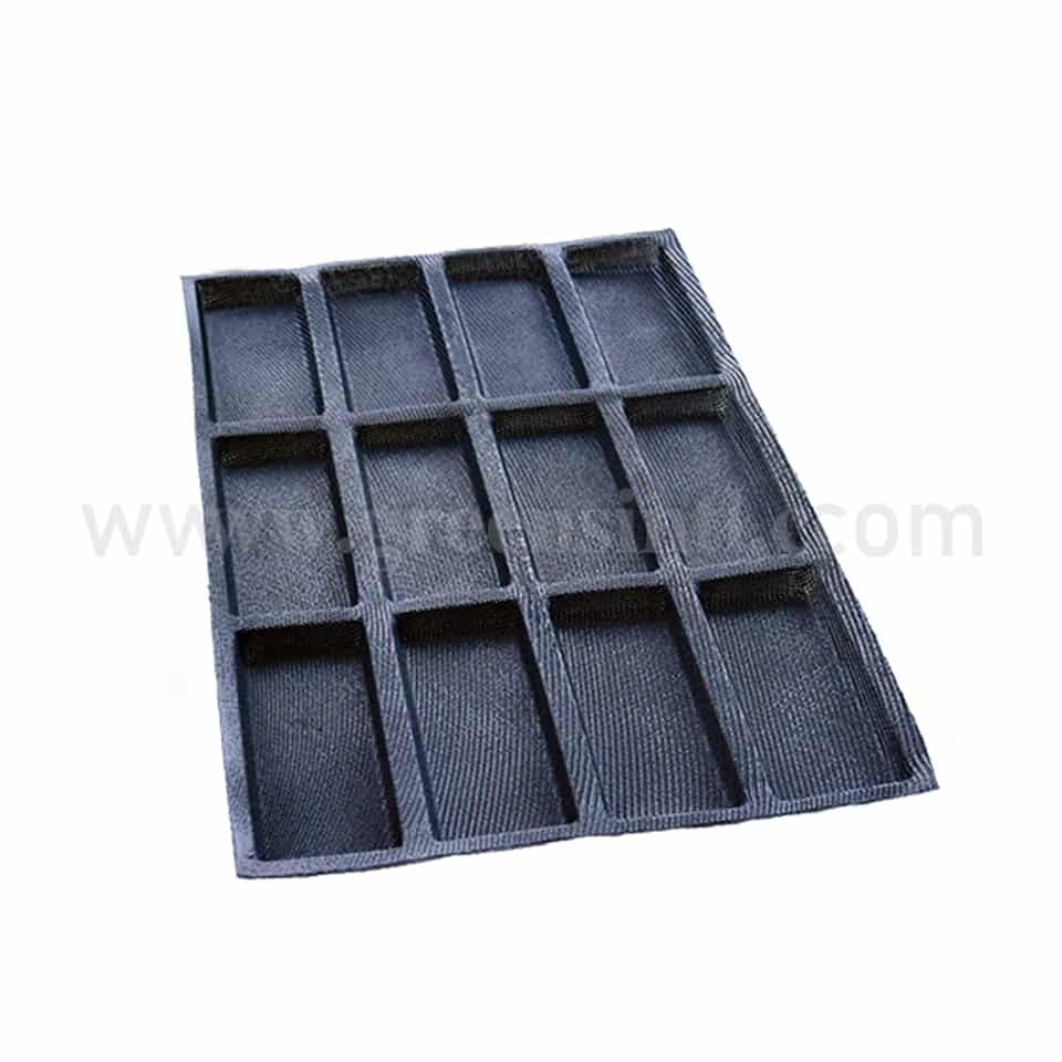 MAE Rectangle Bread Mould 12 Indents 180x80x20 mm-011344
