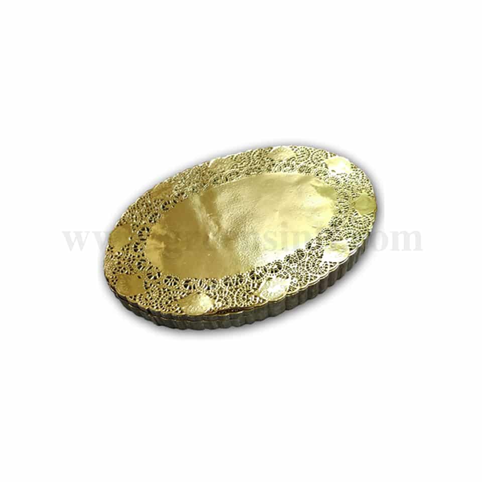 GRADE Oval Doilies Paper Gold 260x350 mm -250 Pcs
