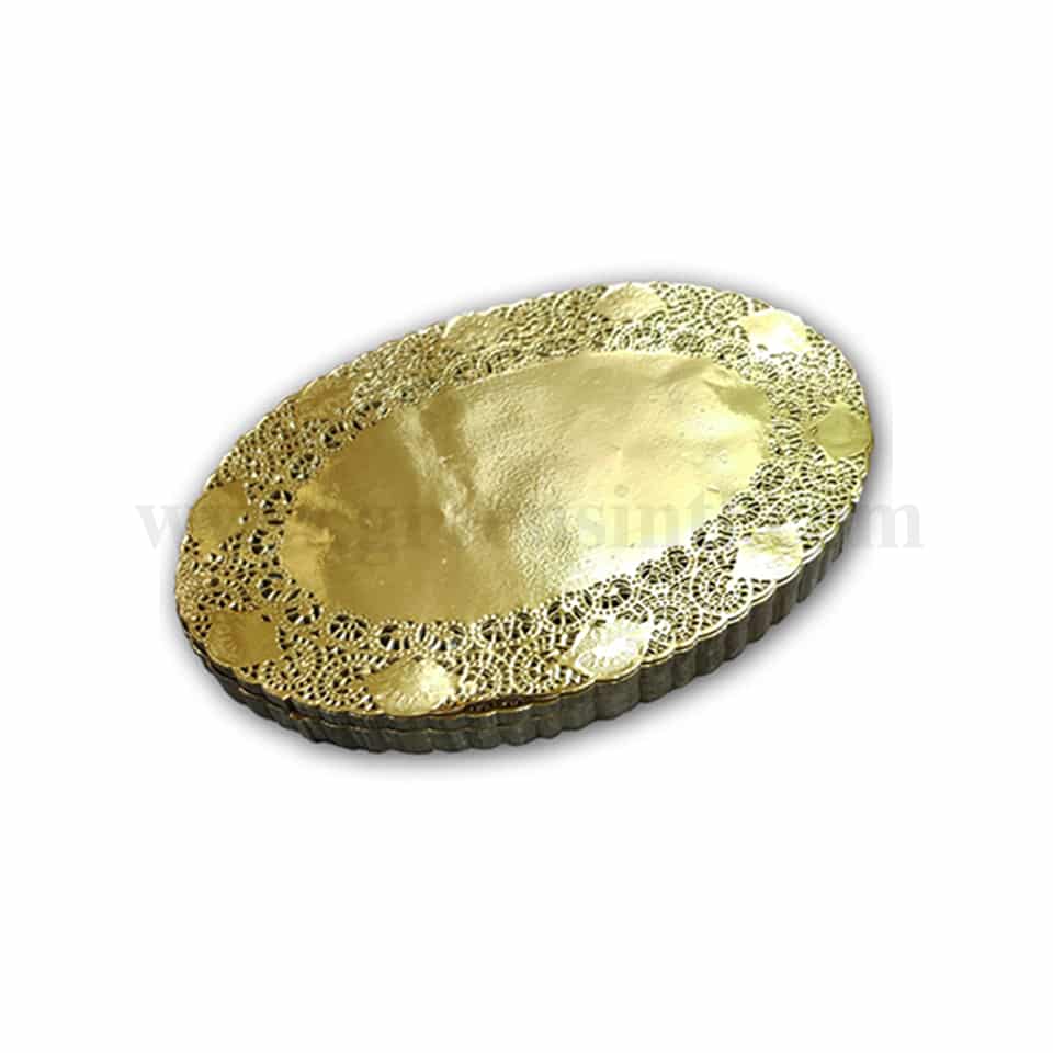 GRADE Oval Doilies Paper Gold 315x410 mm -250 Pcs
