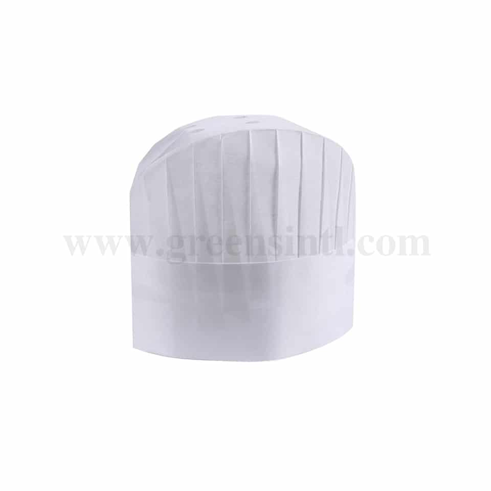GRADE Chef Hat Viscose-Modern Oval Top White H 250 mm 60 gsm-10 Pcs