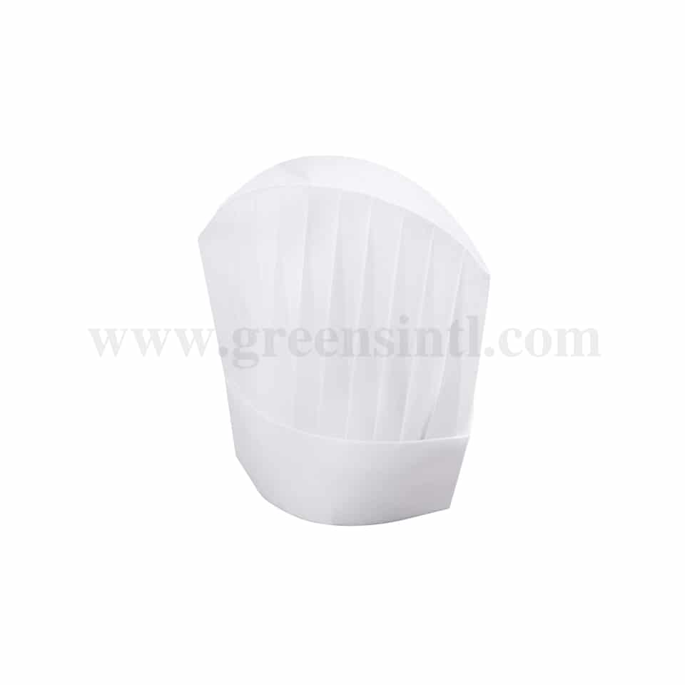 GRADE Chef Hat Viscose-Modern Oval Top White H 200 mm 50 gsm-10 Pcs