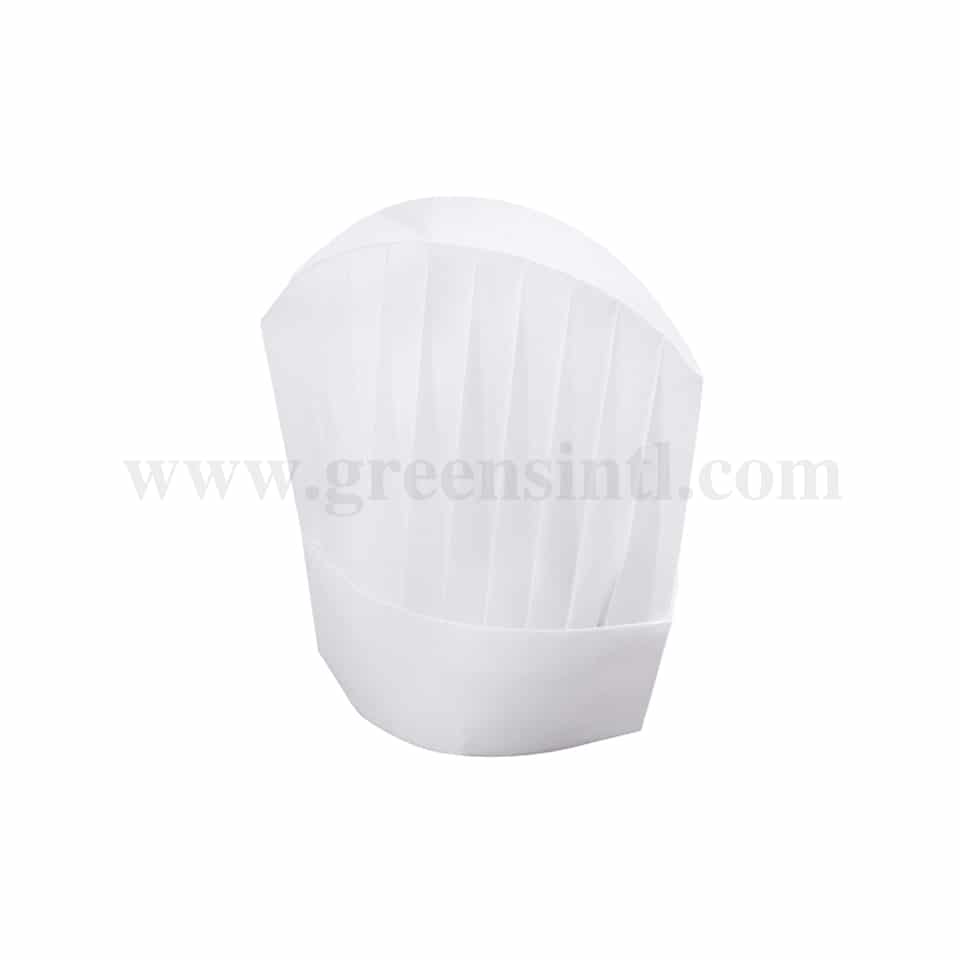 GRADE Chef Hat Viscose-Modern Oval Top White H 250 mm 50 gsm-10 Pcs
