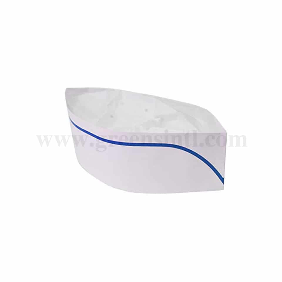 GRADE Paper Forage Hat Plain White with Blue Stripes 70 gsm-100 Pcs