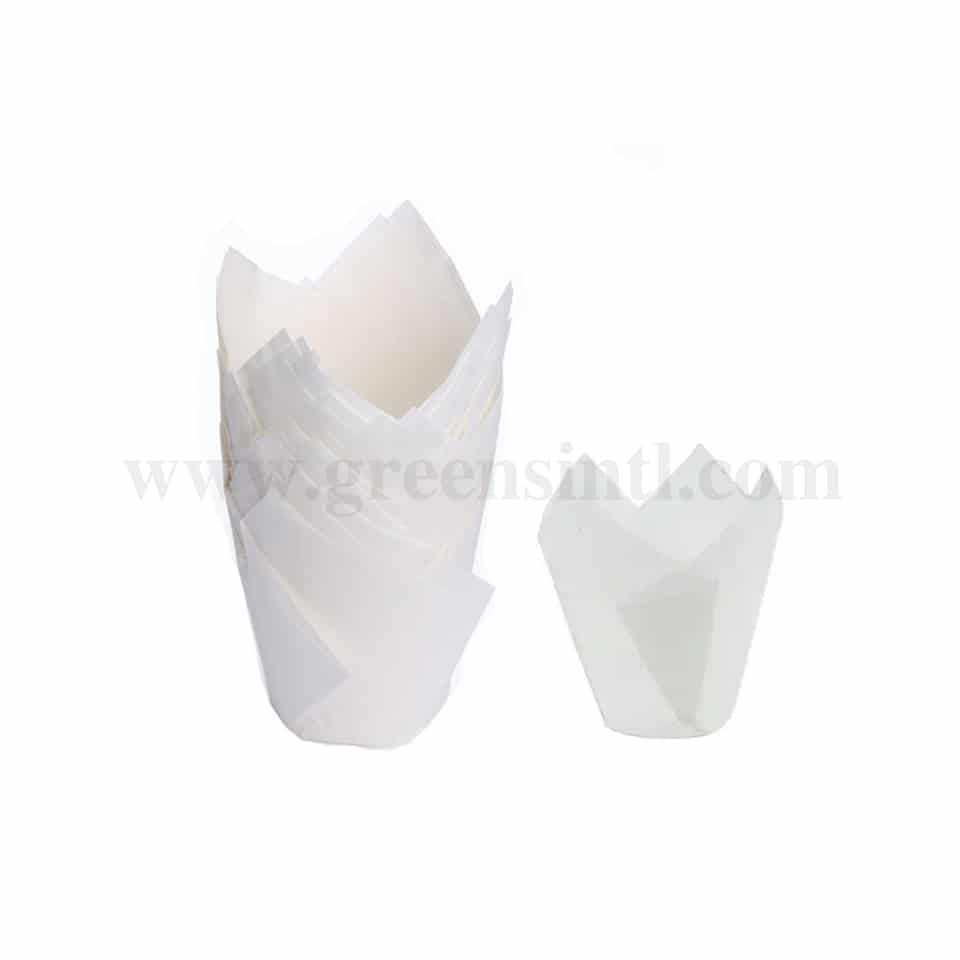 GRADE Tulip Muffin Cups White H 55 mm, Base 30mm - 200 Pcs