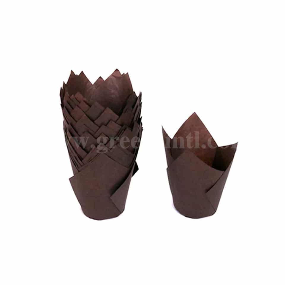 GRADE Tulip Muffin Cups Coffee Brown H 50 mm, Base 50mm - 200 Pcs