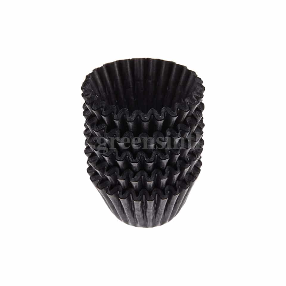 GRADE Cupcake Case Black Glassine ⬜115mm=Base 50mm/Height 32.5mm- 1000 Pcs