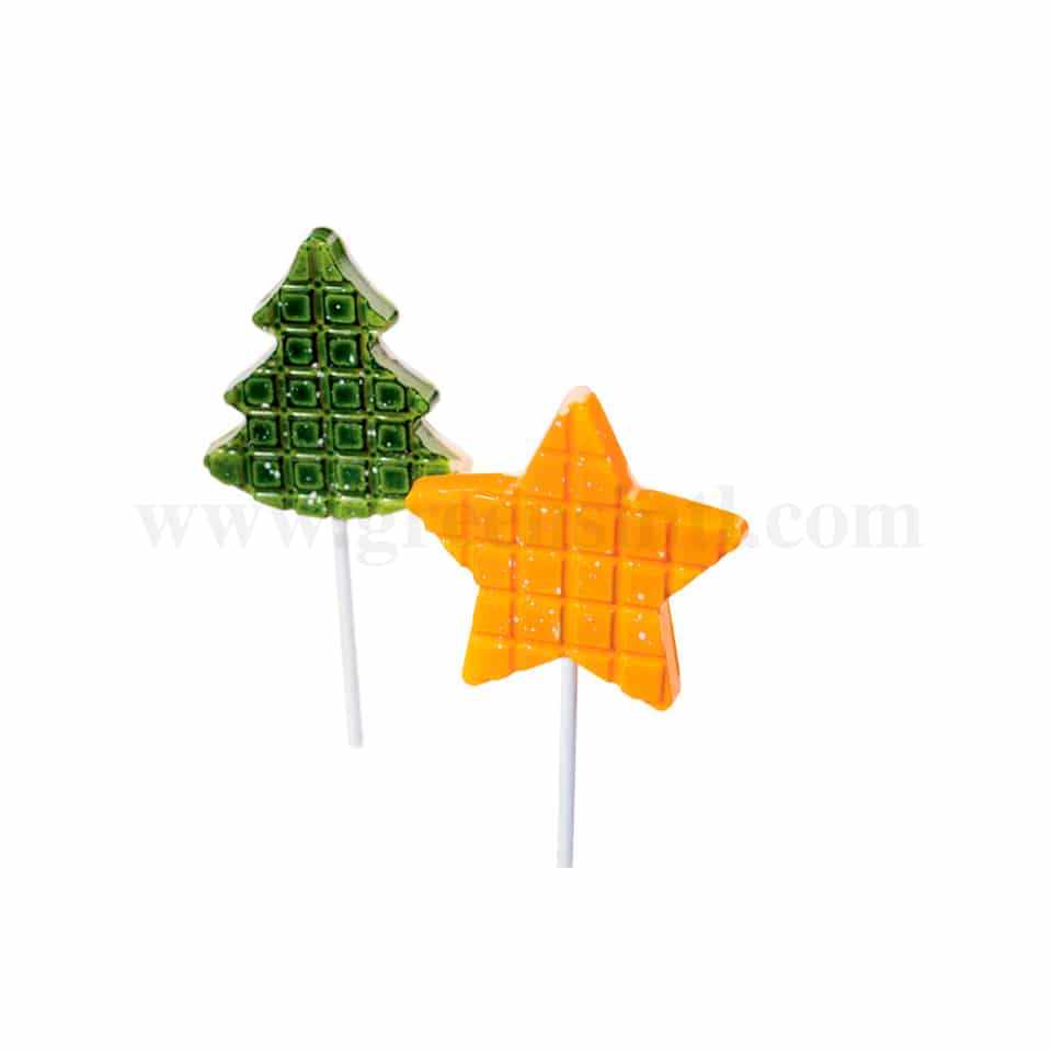 MARTELLATO Thermoformed Plastic Chocolate Mould Lollipop Xmas