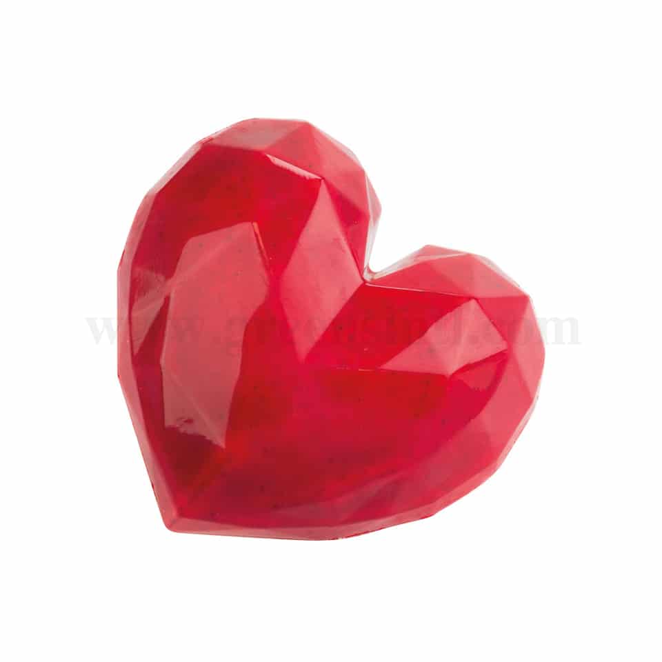 MARTELLATO Polycarbonate Chocolate Mould Diamond Heart 70 x 66 h 20 mm