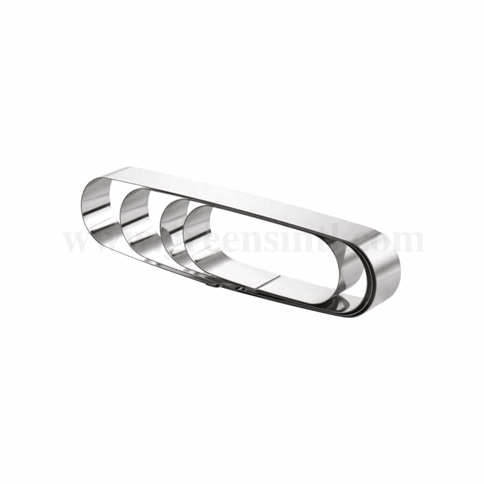 MARTELLATO Stainless Steel Narrow Oblong Cake Band 262 x 62 x h 20 mm
