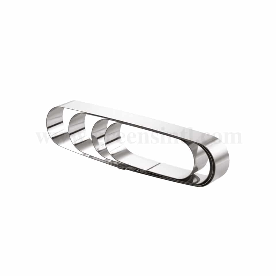 MARTELLATO Stainless Steel Cake Band Oblong 251 x 101 x h20mm.