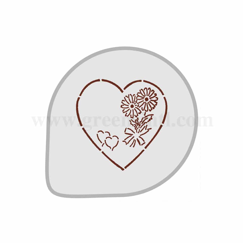 MARTELLATO Decorative Stencil Heart With Design D260mm