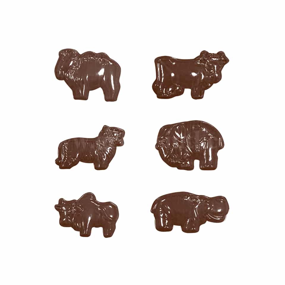 MARTELLATO Thermoformed Chocolate Mould Wild Animals Assorted