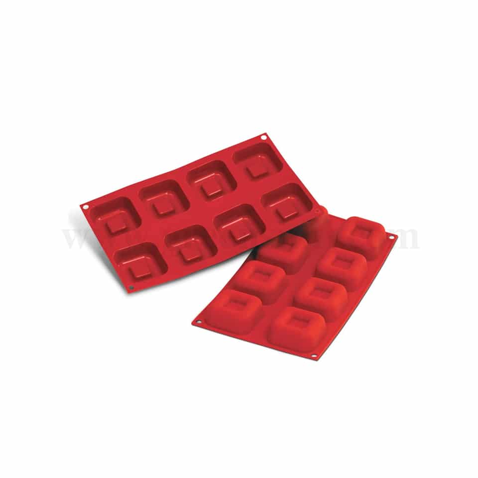 MARTELLATO Silicone Mould Square Savarin 62.5x62.5x25 mm